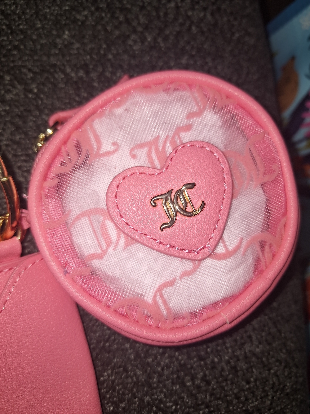 EXCLUSIVE Juicy Couture Pink Heart Accent Keychain Wallet Trio - Picture 7 of 8